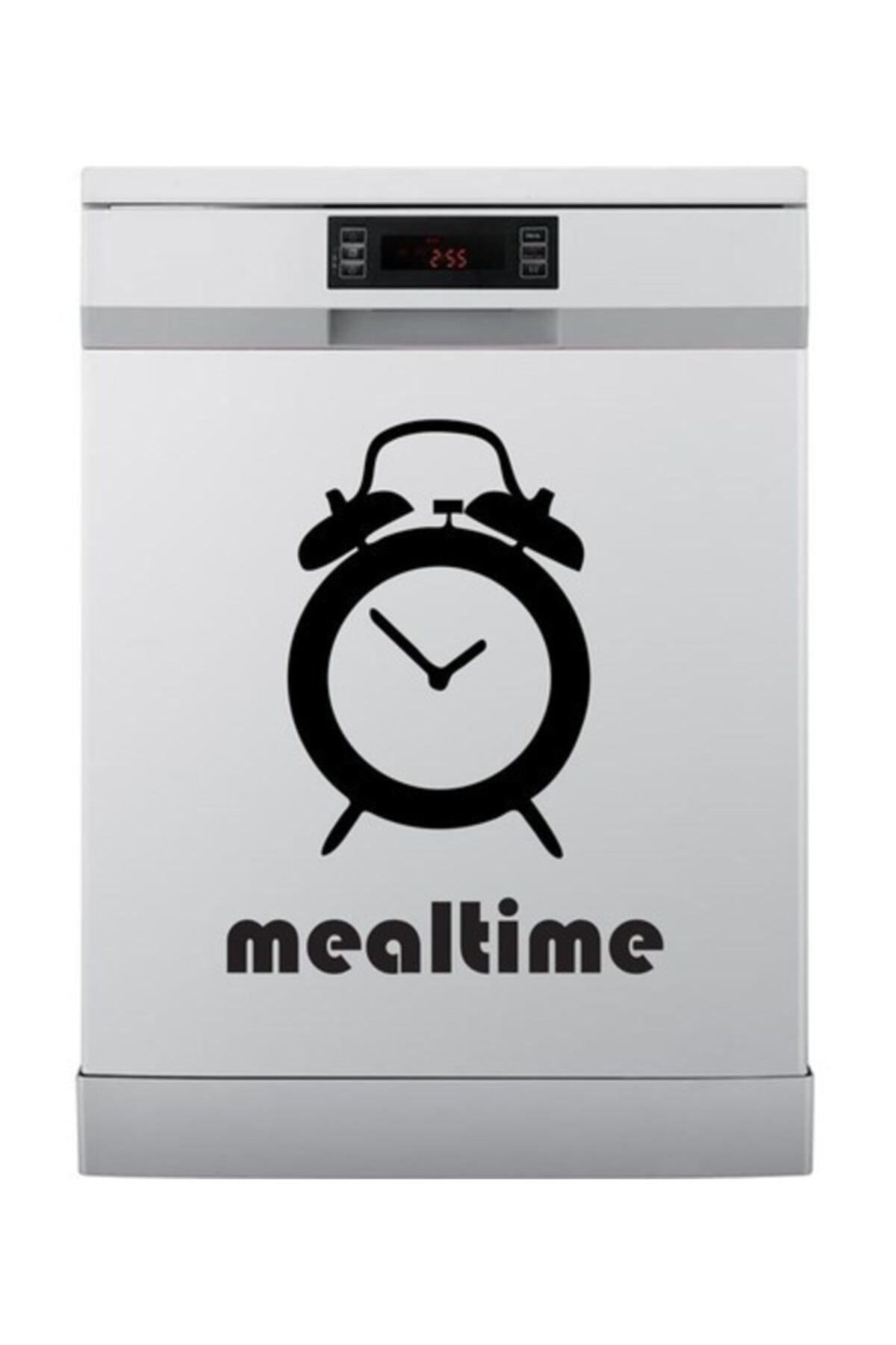 DEKORANLA Yazı Alarm Saat Dekoratif Sticker, Beyaz Eşya Dekoru, 39x50 cm