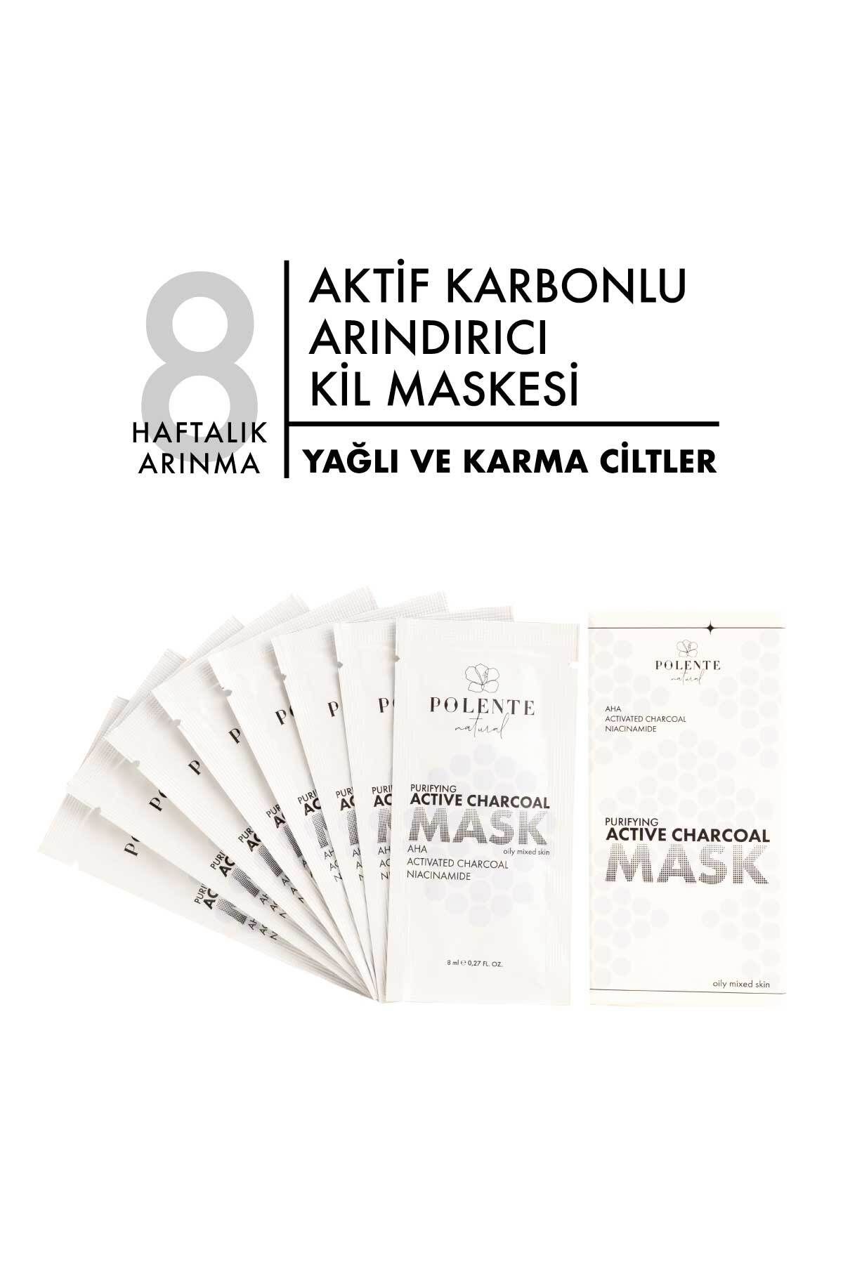 Polente Natural Aktif Karbonlu Arındırıcı Kil Maskesi (8 Adet x 8 ml)