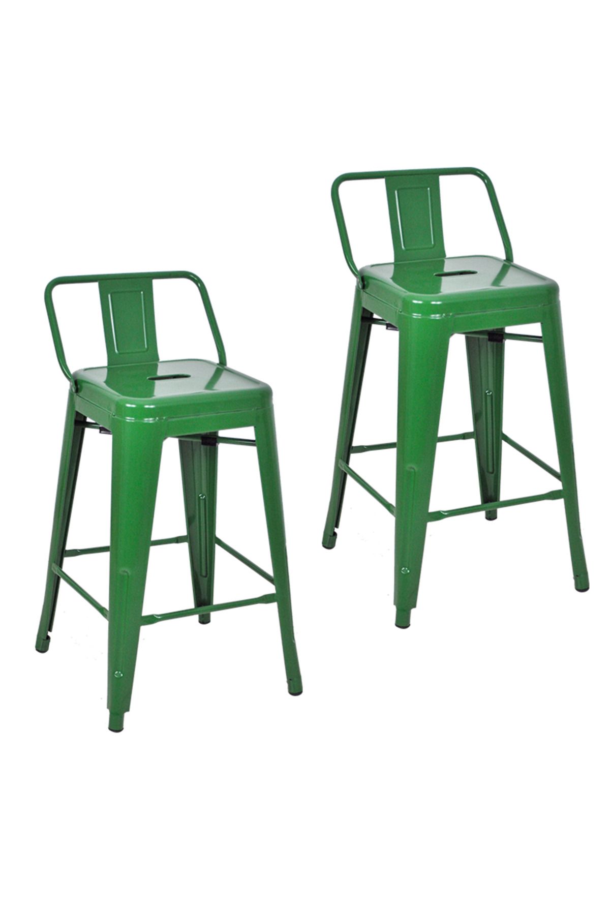 ChairLife Tolix Sırtlı Yüksek Metal Tabure (2 Adet)