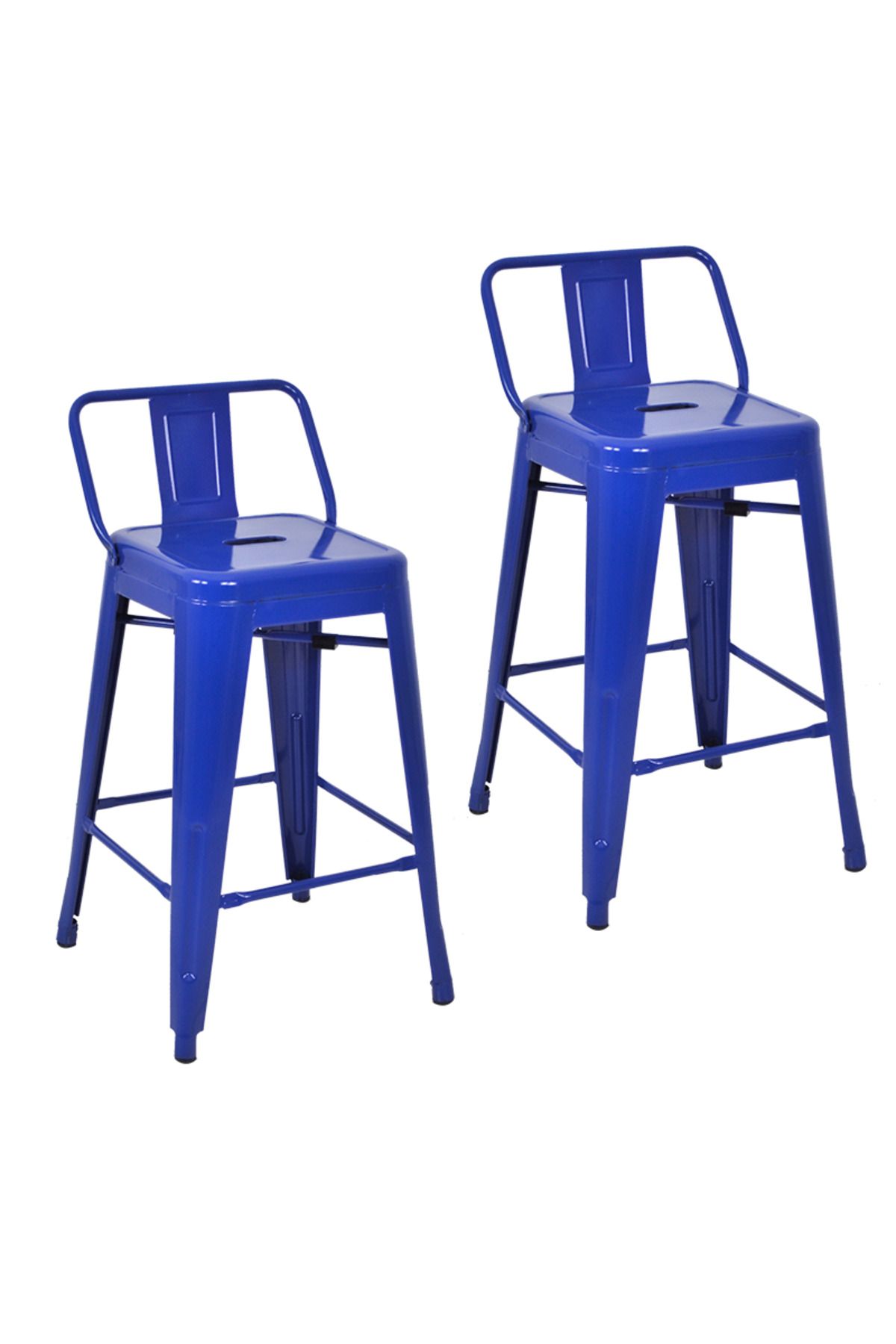 ChairLife Tolix Sırtlı Yüksek Metal Tabure (2 Adet)