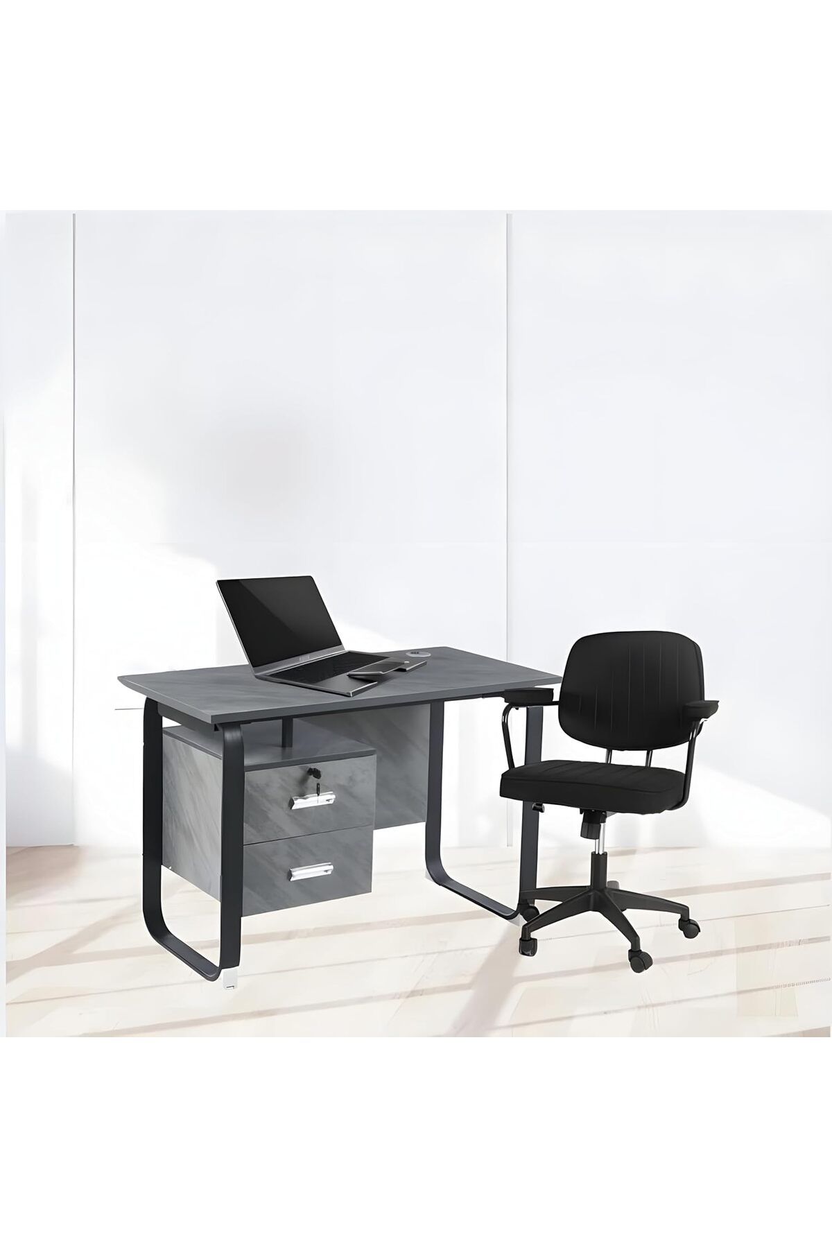 l'elefante-Practical Wooden Desk with Storage Drawers – Modern Design for Office and Home Use – Writing, St 1