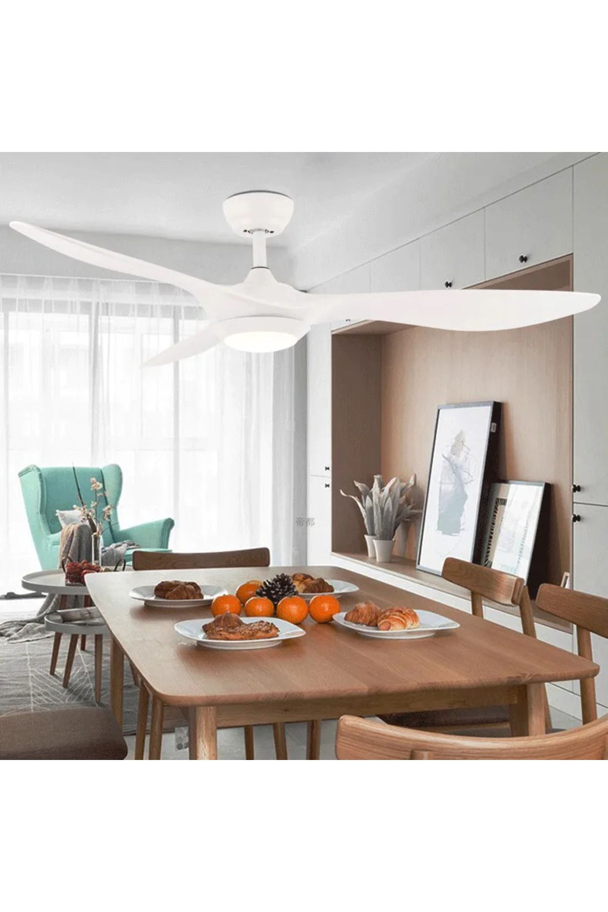 fullreyon 40 Watt, 3 Işık Modlu, 6 Kademeli, Kumandalı, Çok Şık ve Kaliteli Tavan Vantilatörü Ledli Vantilatör