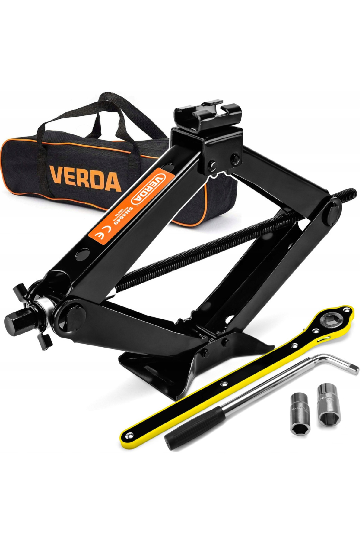ORYX-Set trapezoidal jack 2 tons with ratchet, telescopic key, and case SN4550 5