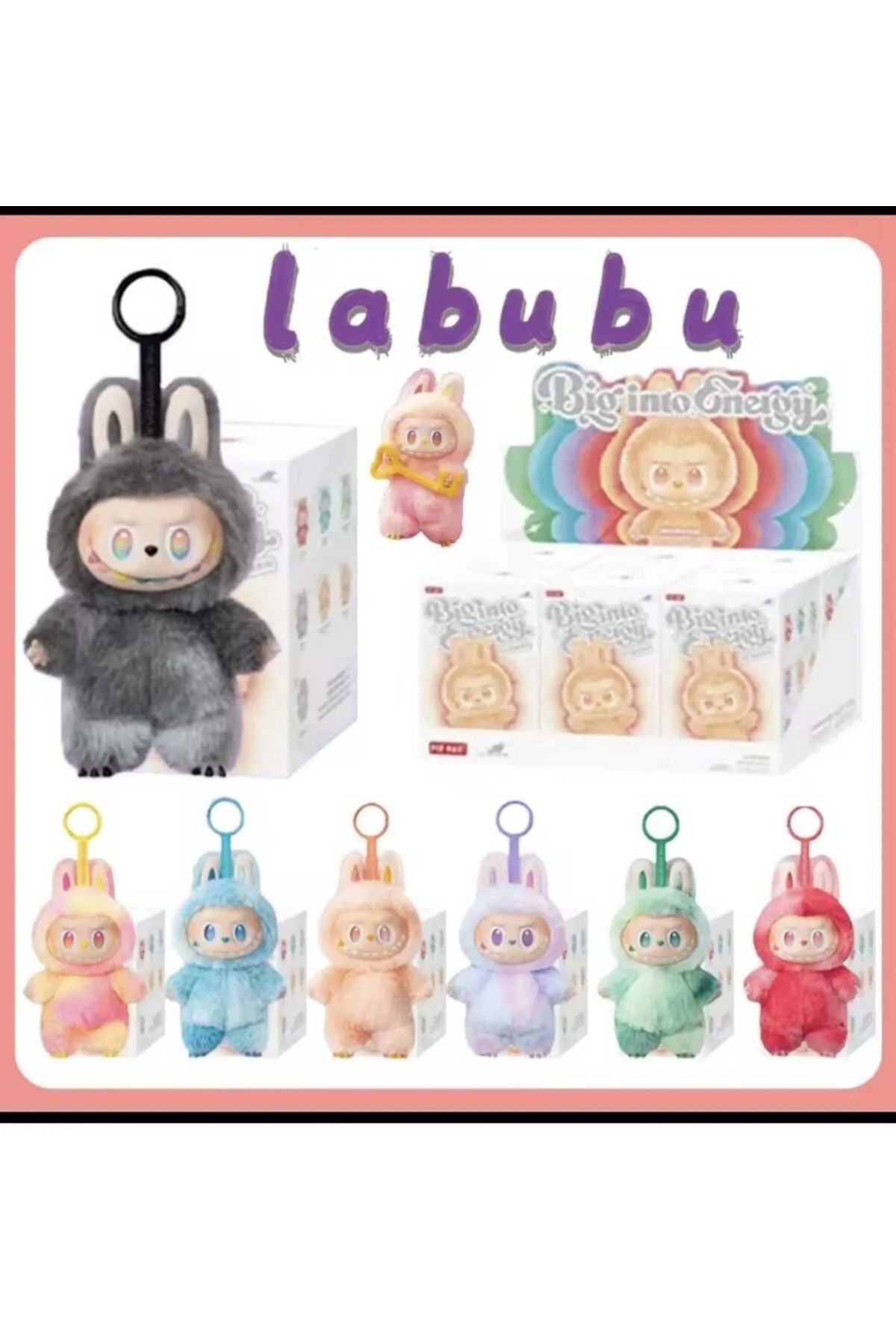 TOYSTAR Labubu, Peluş Anime Figür Labubu Canavar Sürpriz Paket 1 Adet 17 cm