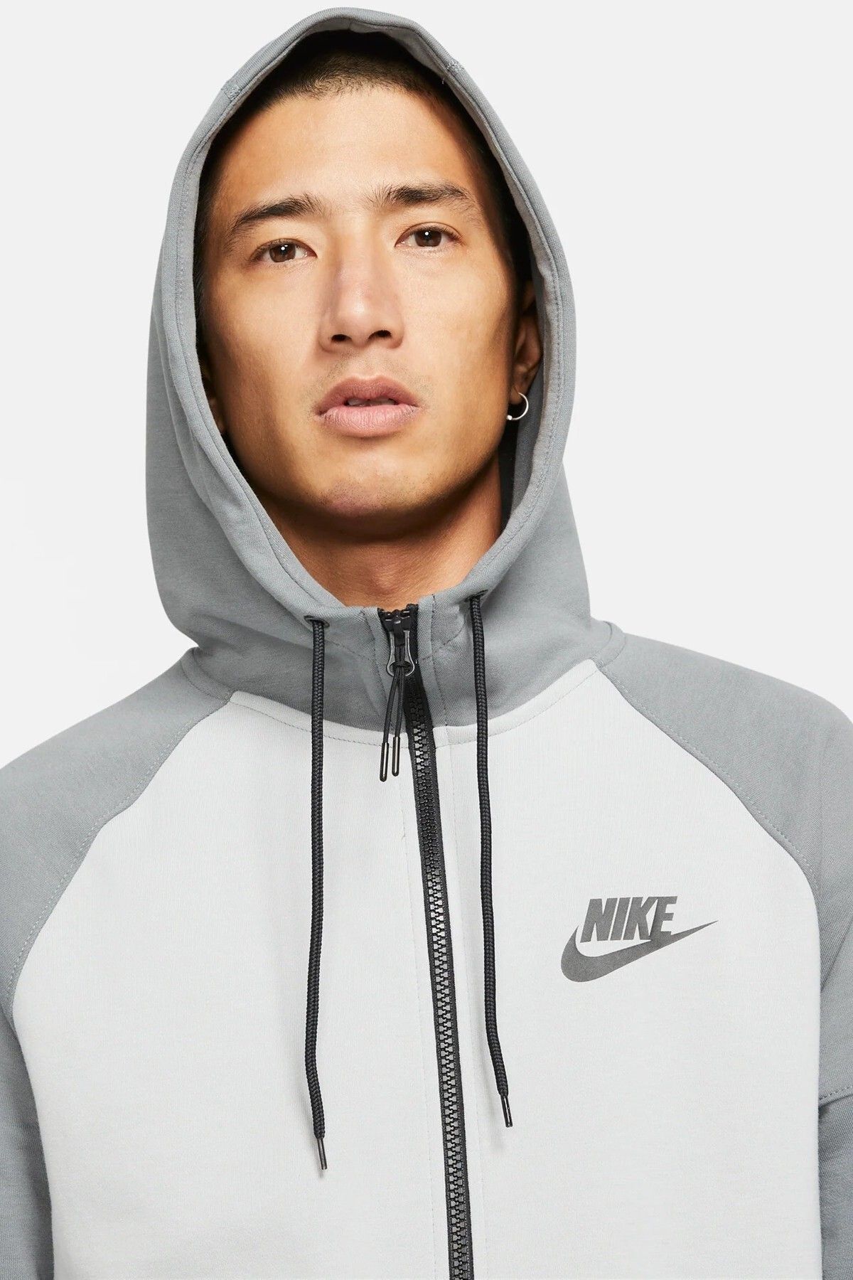 Nike-Αθλητικά ρούχα Fleece Full Zip Hoodie Unisex Φούτερ με κουκούλα Γκρι 3