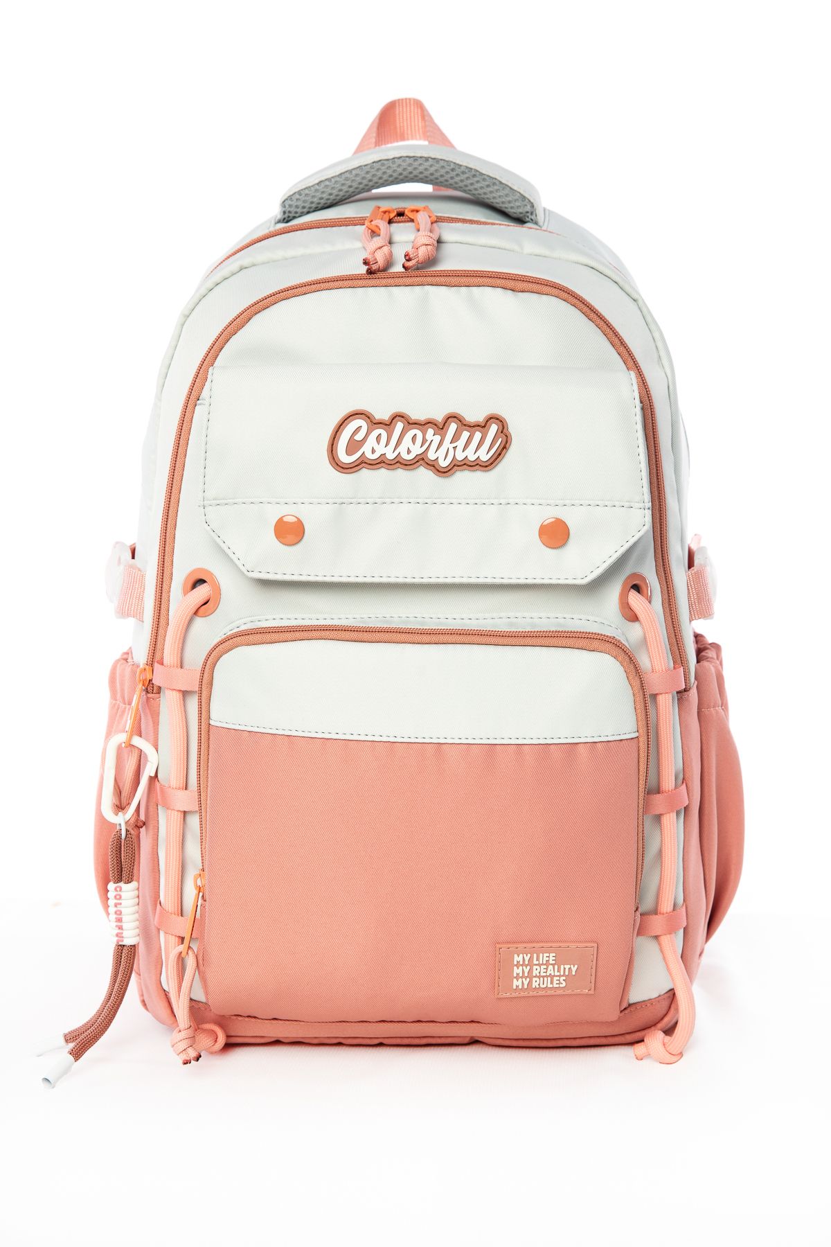 Colorful Clasic Sırt Çantası Pudra Pembe