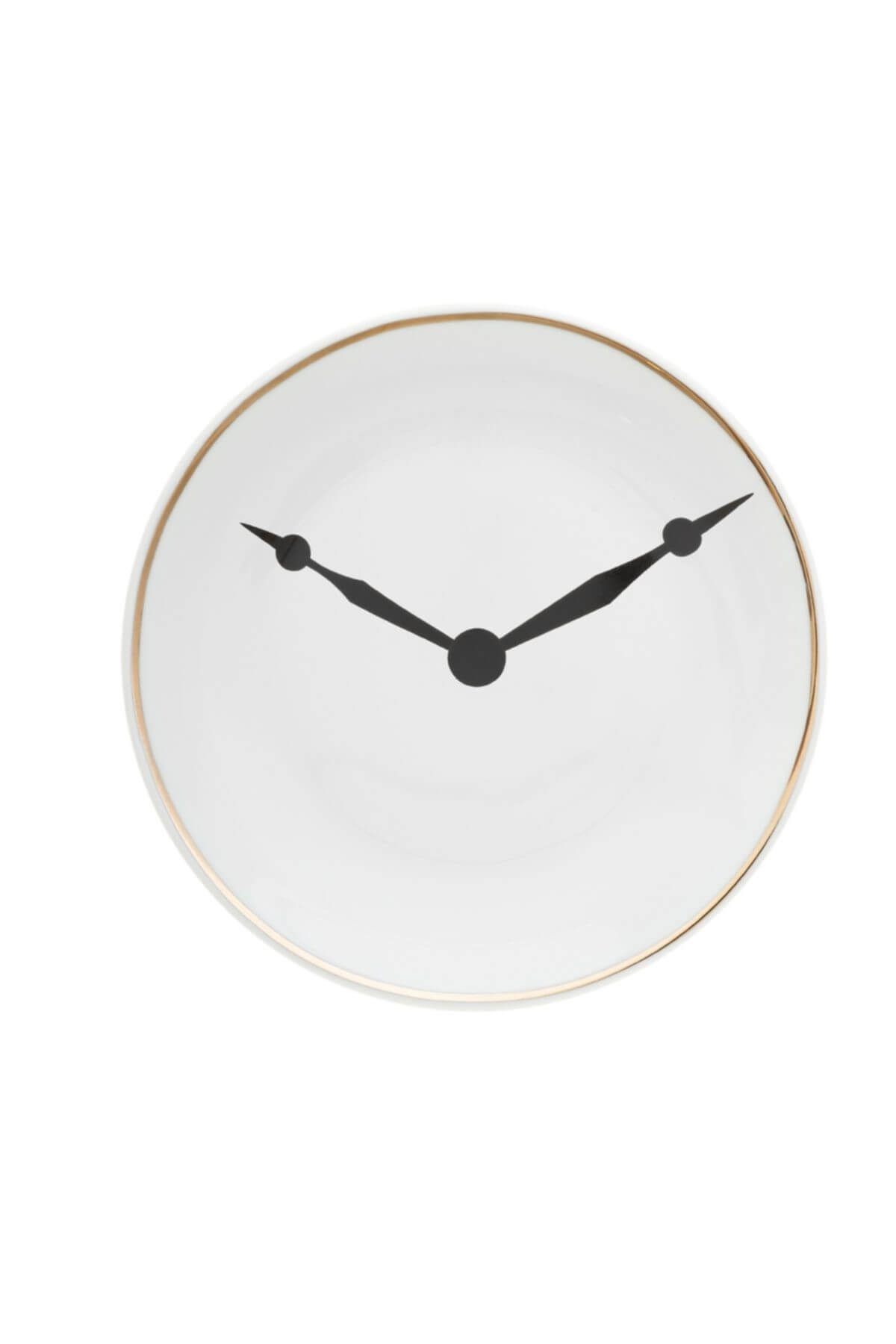DEKORANLA Şık saat temalı tabak, 20 cm, 10:10 detaylı, kaliteli ve modern tasarım