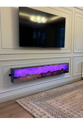 MeGulart Elektrikli Şömine 150x30x14 Bluetooth Ses Sistemli