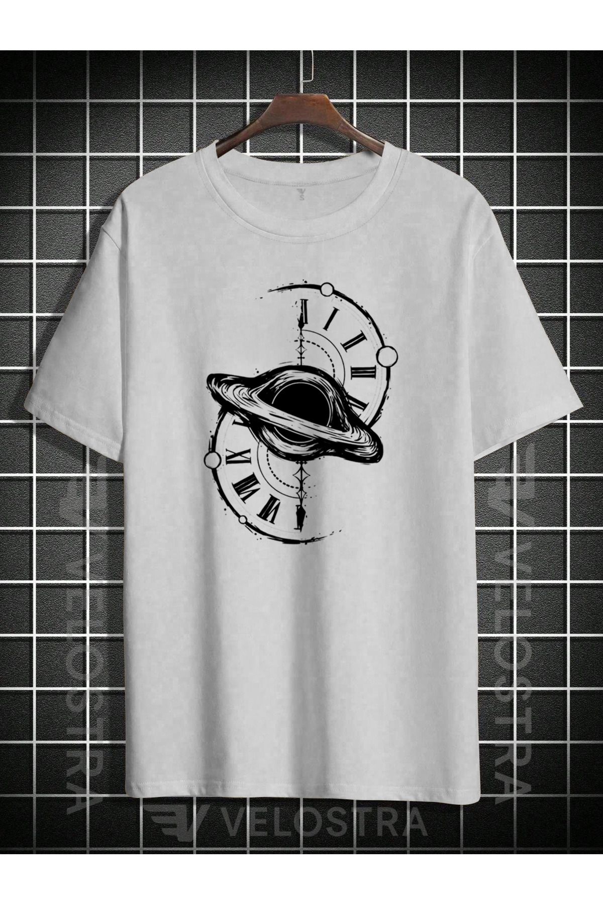 Velostra Unisex Black Hole Baskılı Oversize T-shirt
