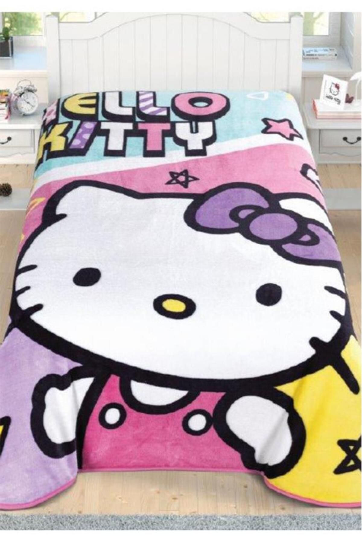Kristal Hello Kitty Lisanslı Tek Kişilik Battaniye