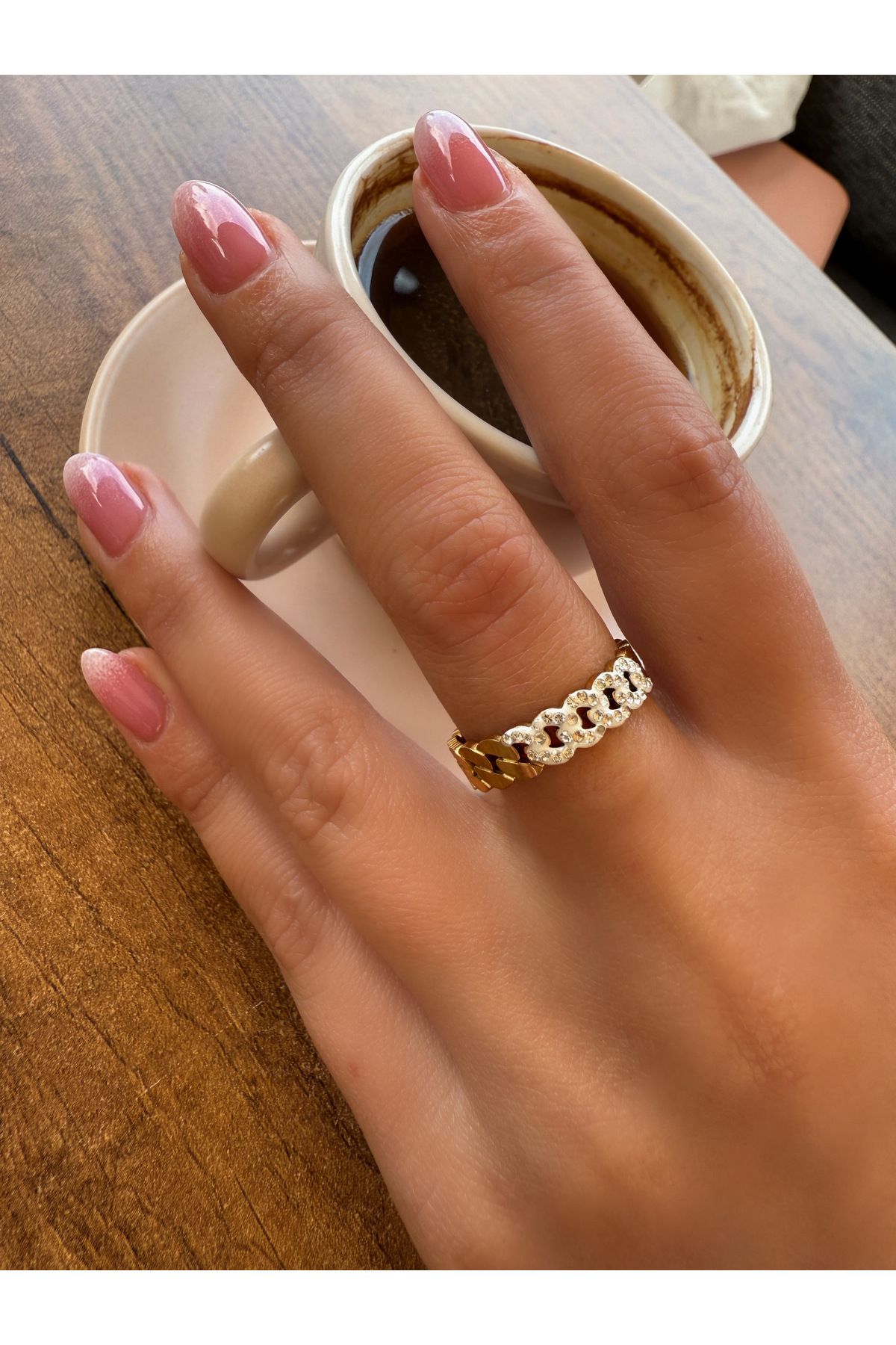HeyYou Jewelry Ayarlanabilir zincir yüzük