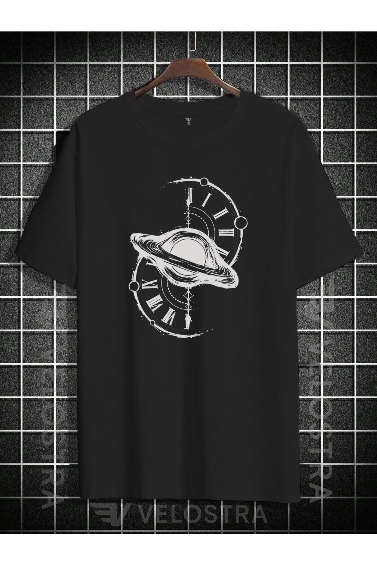 Velostra Unisex Black Hole Baskılı Oversize T-shirt