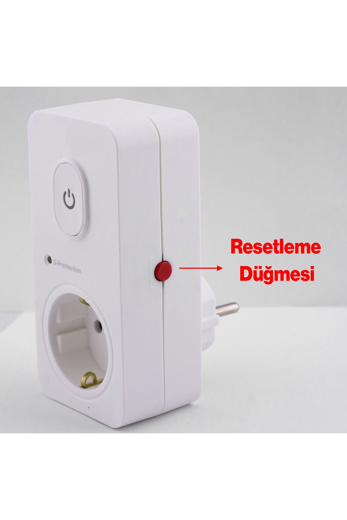 Badem10-Switched Current & Surge Protected Single Socket Child Proof Plug with On/Off Button 720 Joule Ip20 4