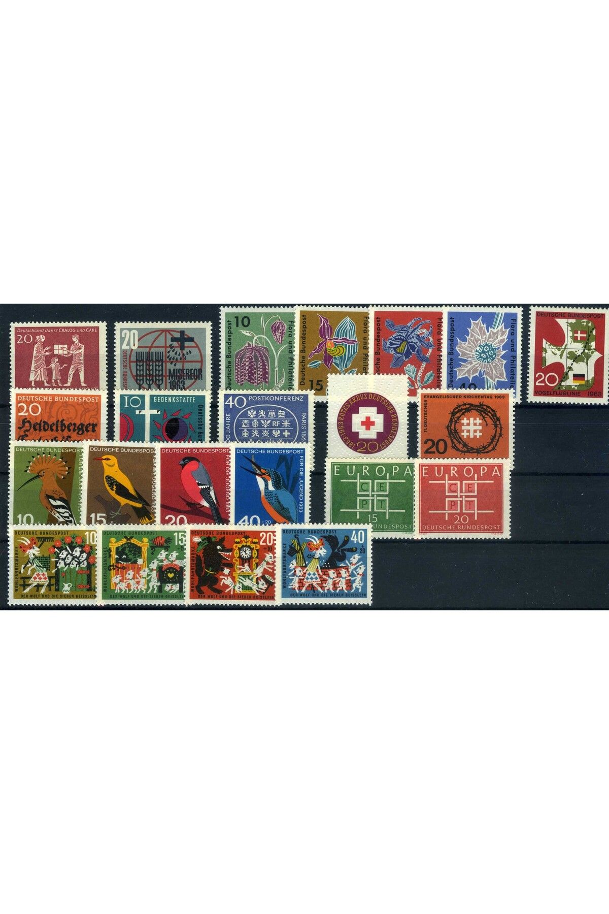 Jupiter Stamps Koleksiyon Pulları,Almanya 1963 Yıl Takımı,Konsept Hediyelik,Hobiler,ASB-276399800