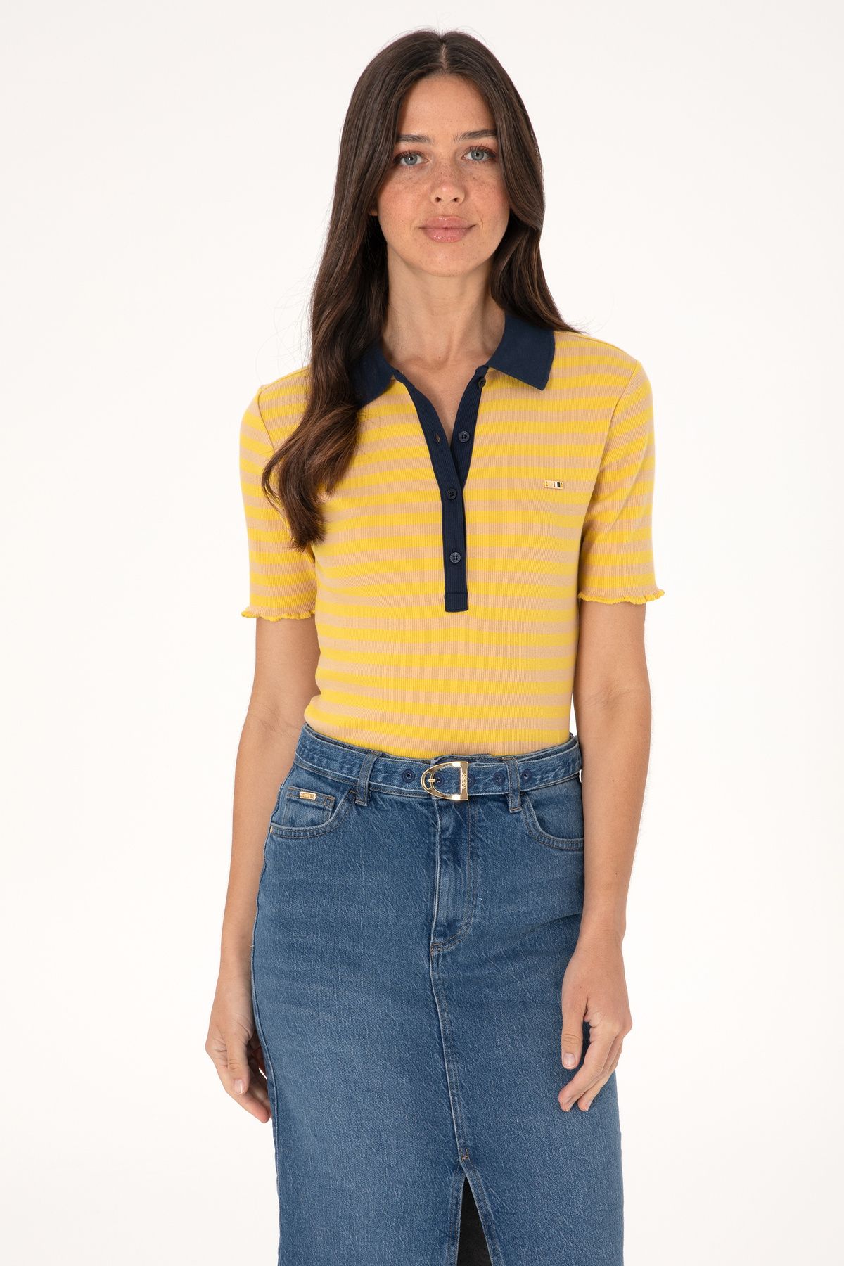 U.S. Polo Assn. Kadın Sarı Tişört 50306031-VR094
