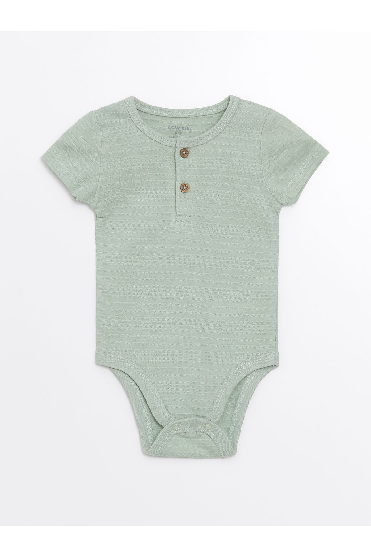 LC Waikiki Bisiklet Yaka Kısa Kollu Erkek Bebek Çıtçıtlı Bodysuit