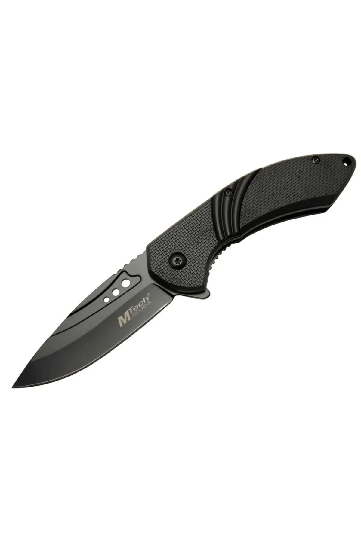 shopwave 4212 Siyah Kamp Çakı 20cm- Yarı Otomatik, Kemerlikli, Oluklu