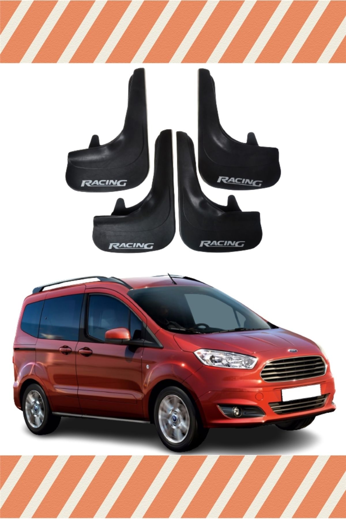Alpax Ford Courier Racing Yazılı 4'lü Tozluk Çamurluk Paçalık alpax