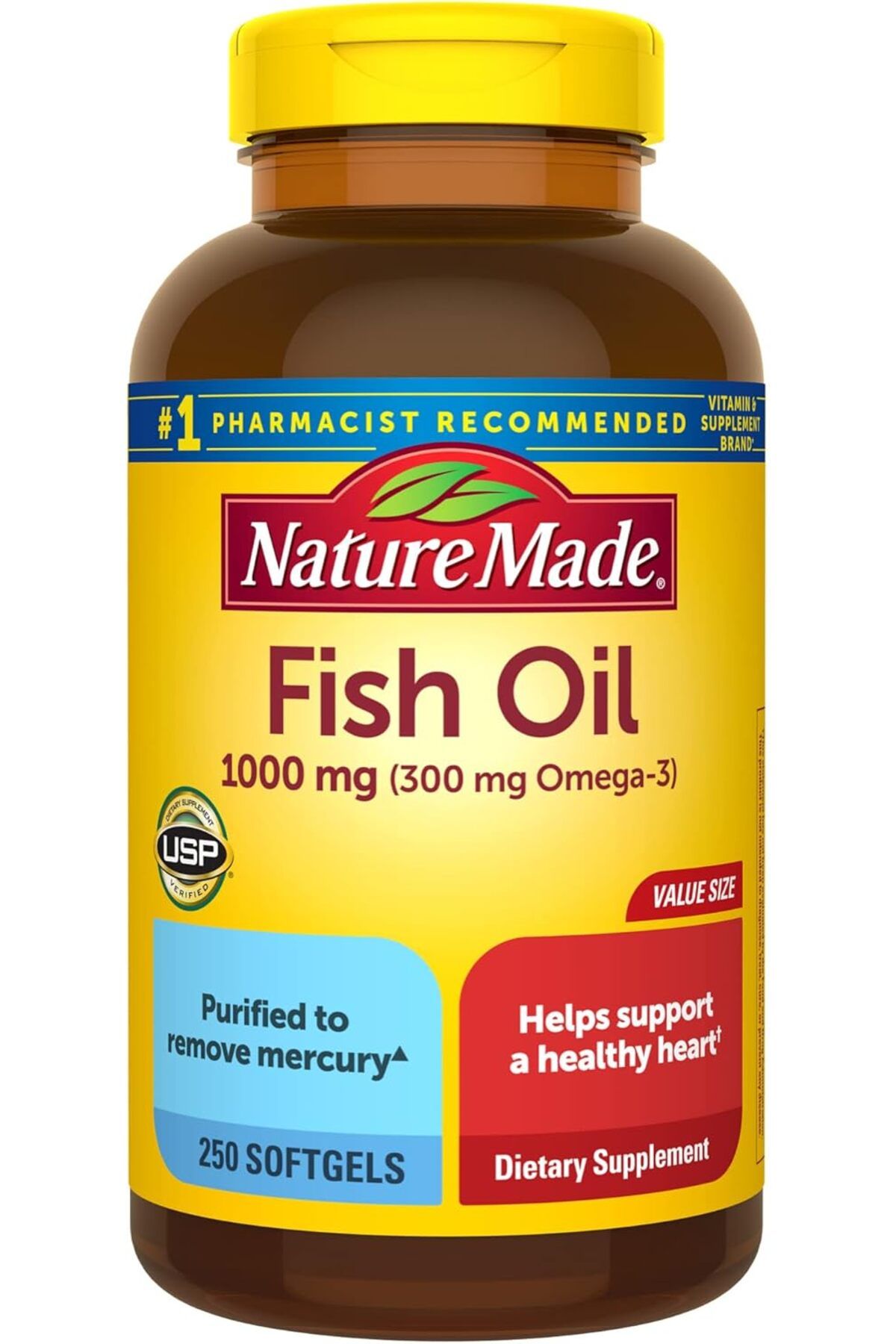 Nature Made Omega 3 Fish Oil 1000 mg 250 Softgels