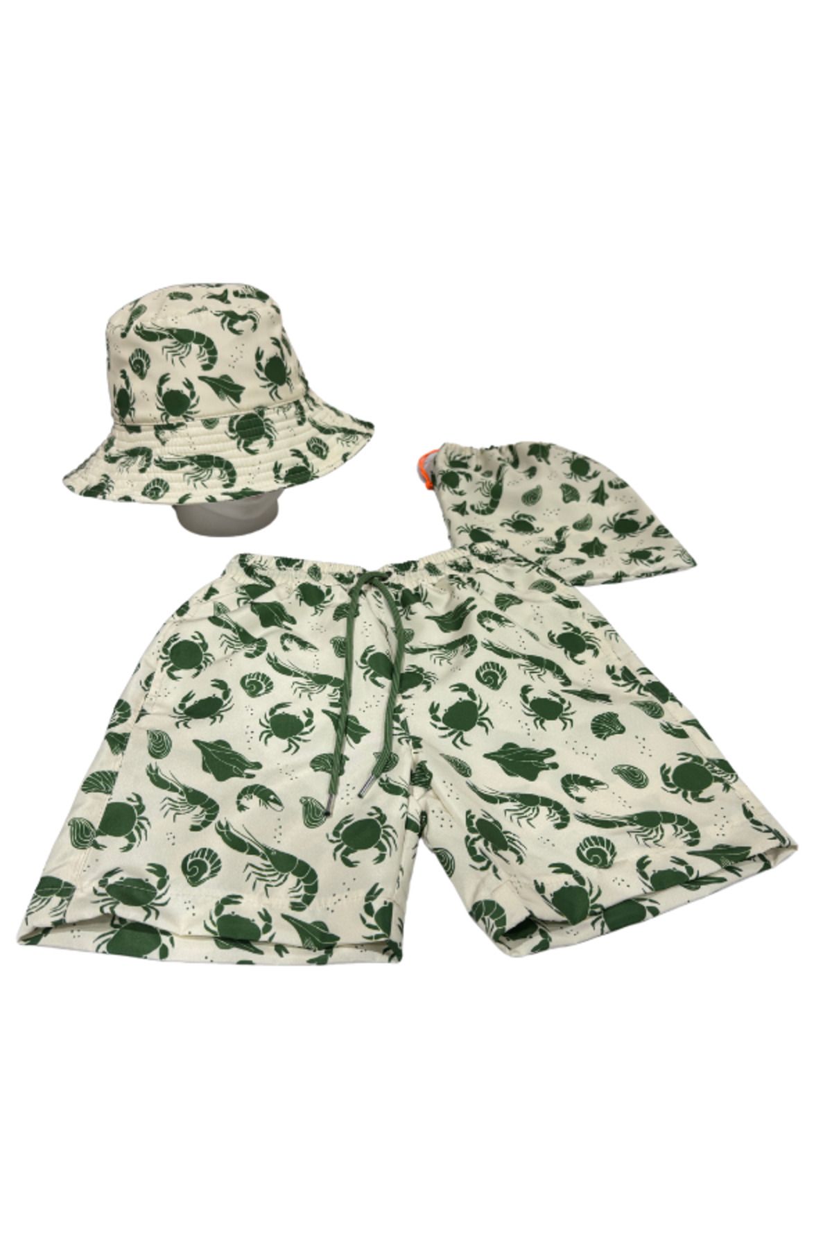 Benittokids Set De Costume Pentru Băieți, Pantaloni Scurți De Baie Și Pălărie Tip Găleată, Cu Cadou 7033 Masculin - 8 years