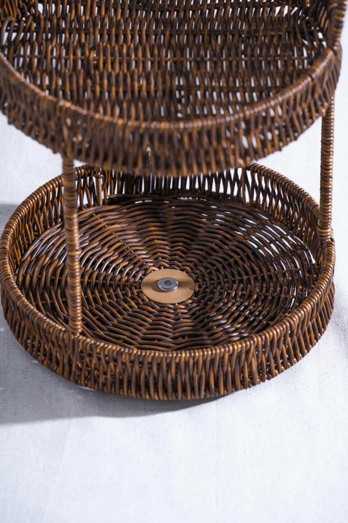 ACAR-Nomad Two-Tier Wicker Round Rotating Presentation Stand 4
