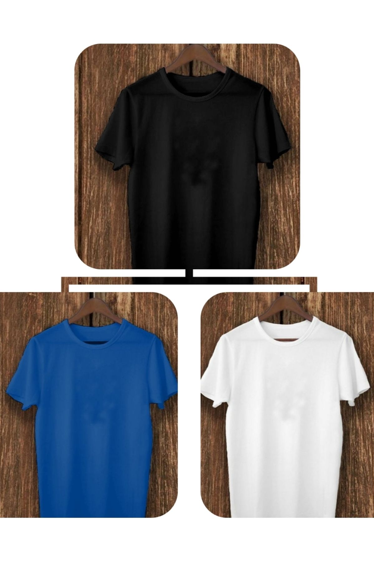 JustBS Erkek Slim Fit 3'Lü T-Shirt