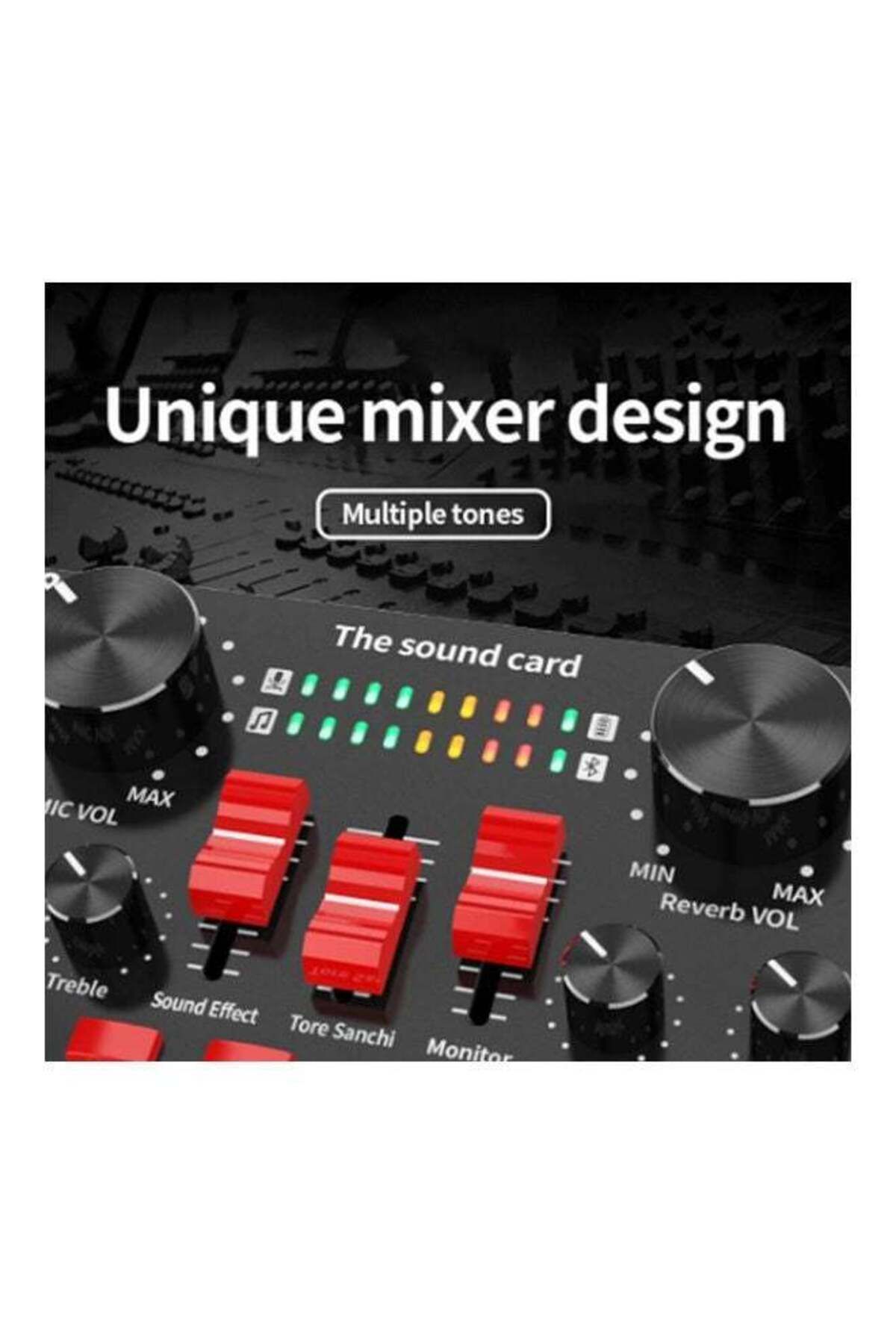 COOYA-V8S Live Streaming Sound Effect Adjustment Sound Card & Microphone Complete Kit 1