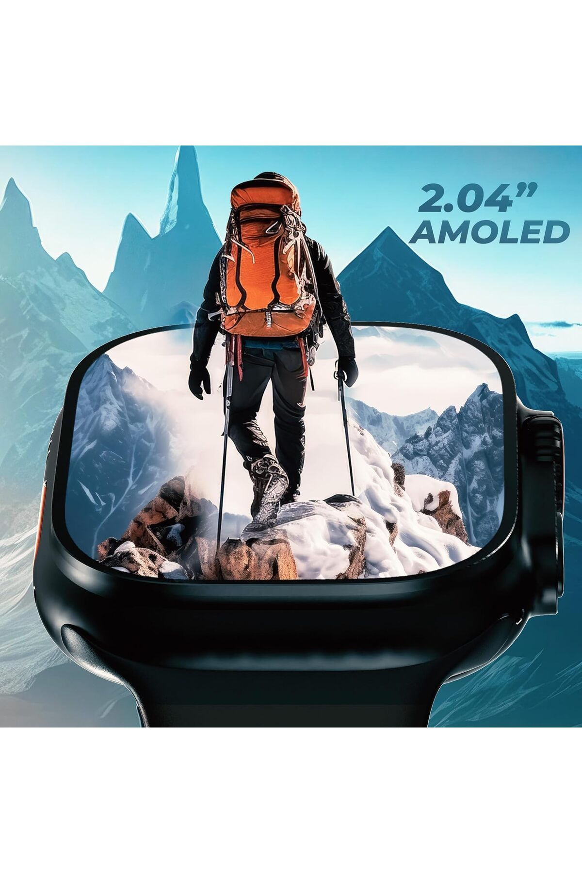 Faster-Smart Watch Nerv Ultra - AMOLED Display 2.04" Always On - Fitness Tracker with Heart Rate Mon 9