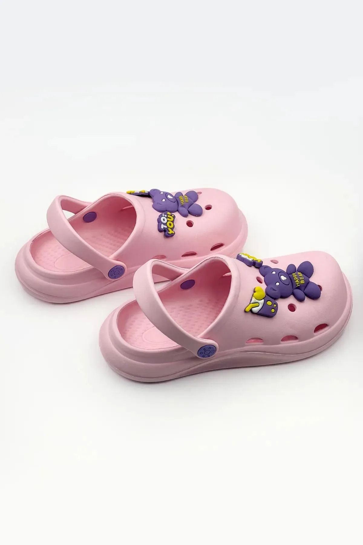 CihanShoes-Children's Emoji Slippers Garden Slippers Beach Sea Bath Slippers 30-31-32-33-34-35 Number Powder Color 3