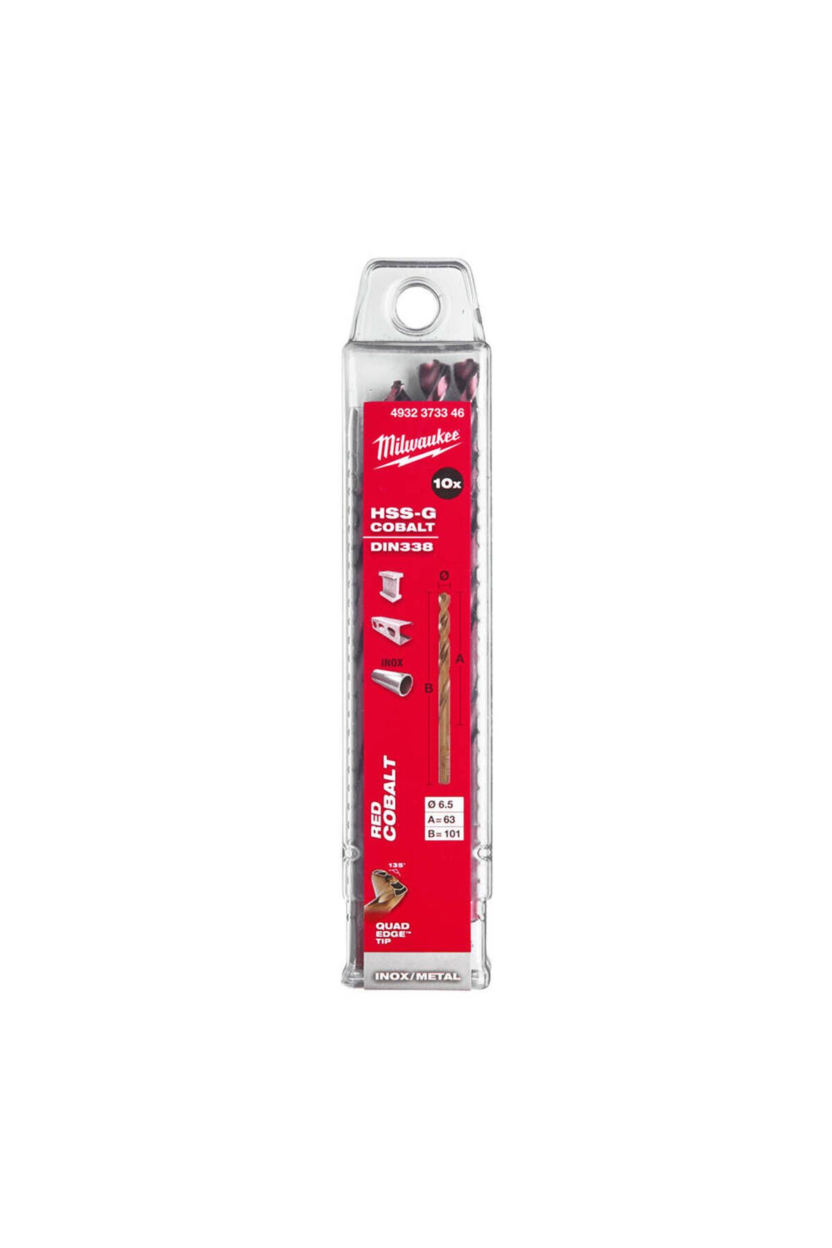 Milwaukee 6. 5x101 mm Altın Serisi HSS-G Co Metal Matkap Ucu - 10'lu MİLWAUKEE