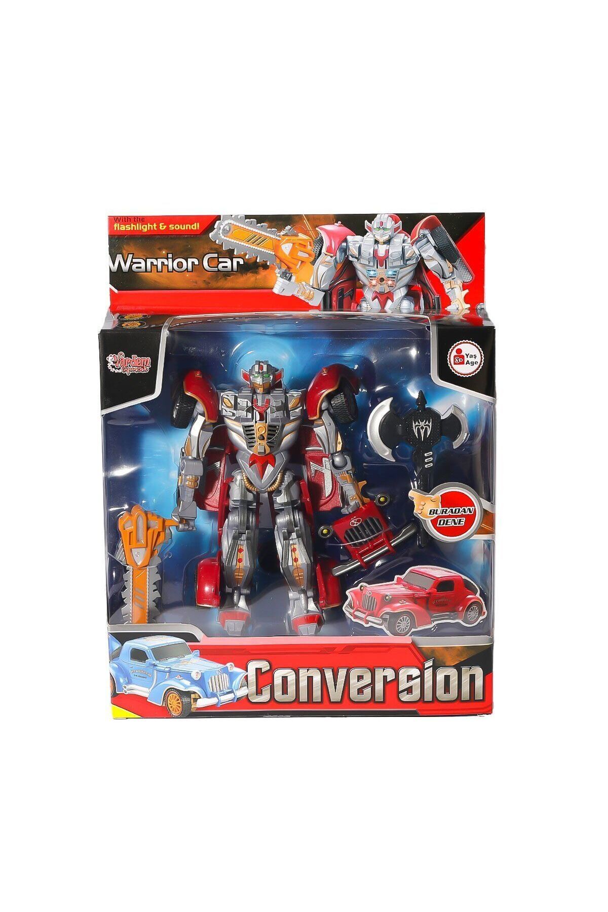 Easy Tedarik-HW-668-1-2 Transformable Robot Car with Light -Vardem 2