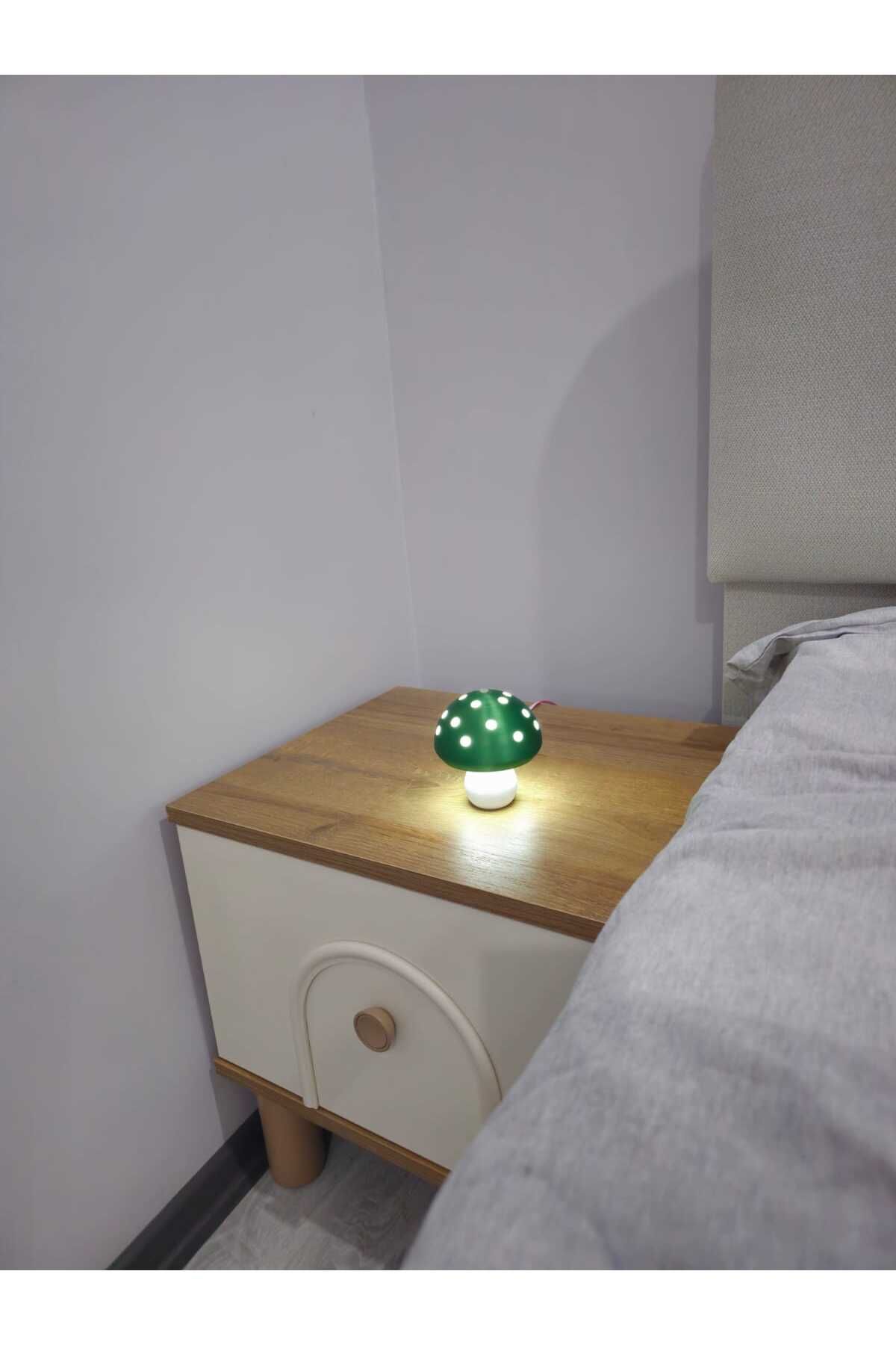 higistore GlowShroom™ - Fosforlu LED Mantar Gece Lambası (Push Butonlu, 3 Renk Seçeneği