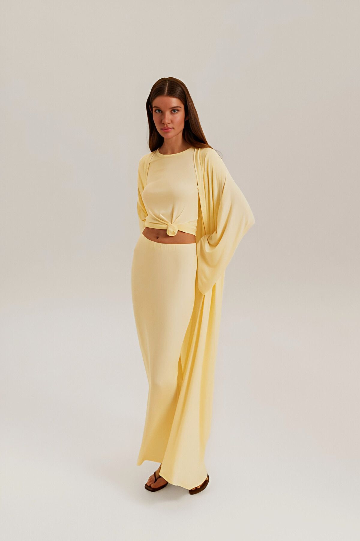 femmes fraiches Femmes Dolce Sarı Kimono
