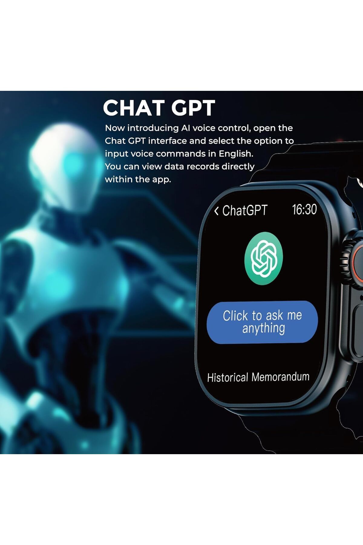 Faster-Smart Watch Nerv Ultra - AMOLED Display 2.04" Always On - Fitness Tracker with Heart Rate Mon 7