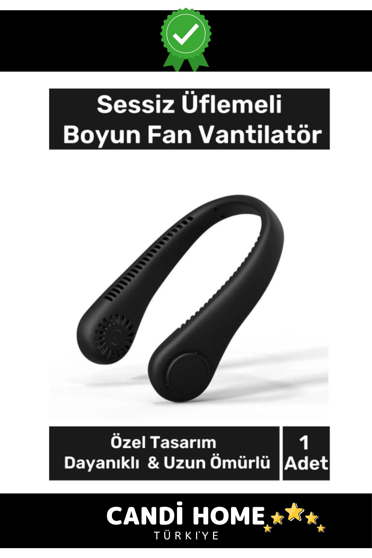 HOBİ CONDİ Yeni Nesil Taşınabilen Şarjlı Yüksek Kalite Sessiz Hava Soğutucu Üflemeli Boyun Vantilatör