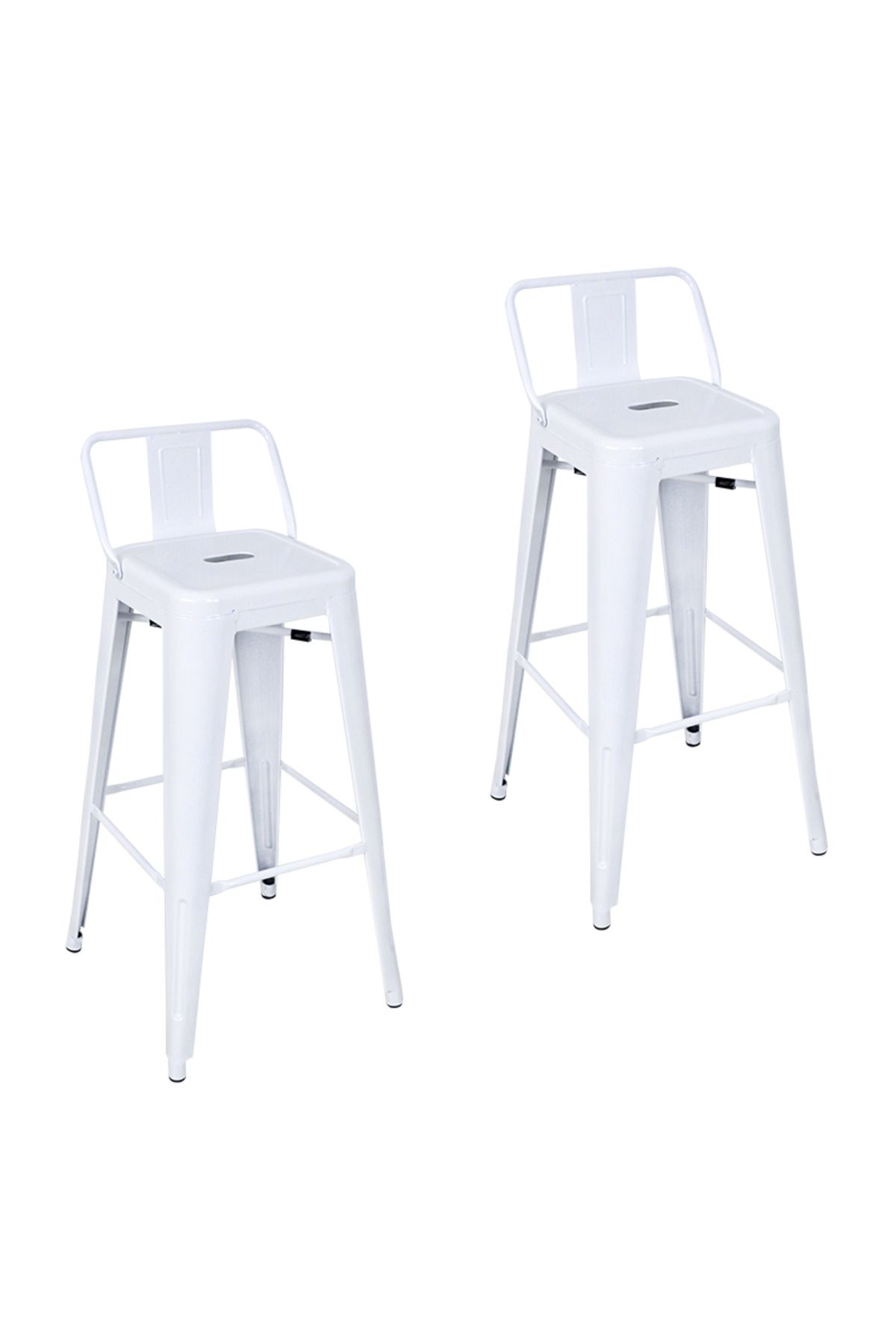 ChairLife Tolix Sırtlı Metal Bar Tabure (2 Adet)