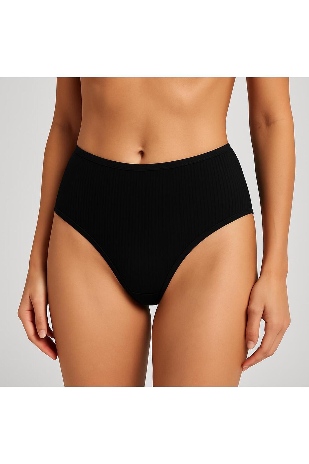 Pierre Cardin 5'li Ekonomik Paket 2905 Fitilli Yüksek Bel Pamuklu Basic Slip Külot görsel 6