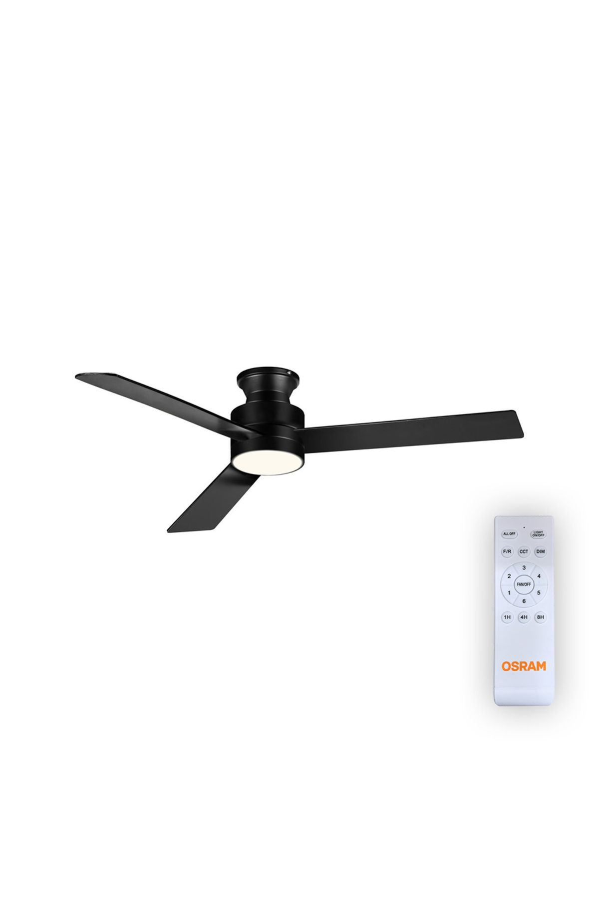 Osram Ceiling Blade Fan 18W 3 Kanatlı Siyah Kumandalı Tavan Vantilatörü