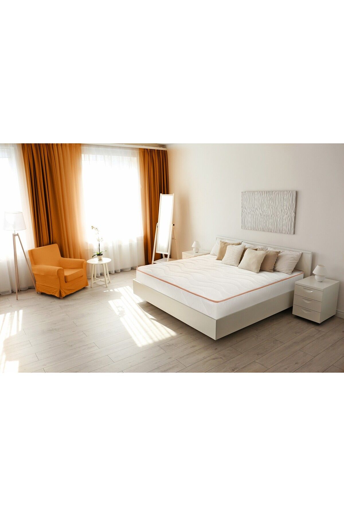 Green Future-Orange Line Orthopedic Mattress 160x190 Cm, H 18 Cm - Hypoallergenic, Anatomical 2
