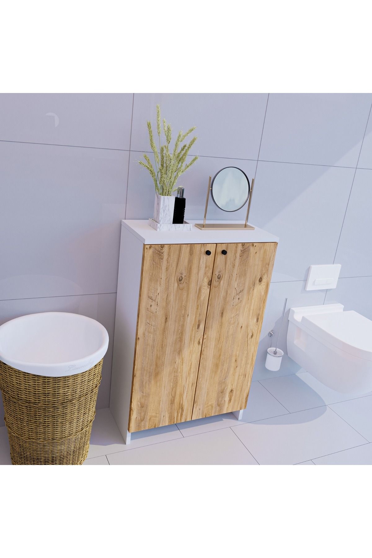 Mocca Style 2 Kapaklı Çok Amaçlı Dolap Çok Amaçlı Mutfak Dolabı Banyo Dolabı Ayakkabılık