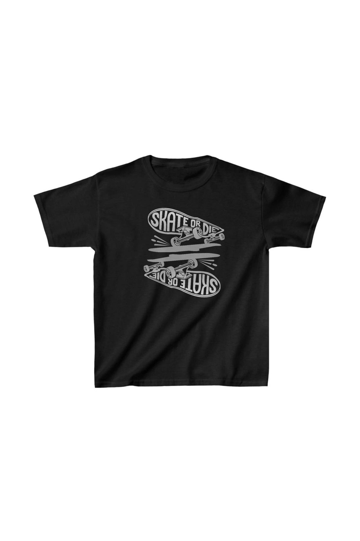fashok Unisex Çocuk Baskılı T-Shirt - Siyah