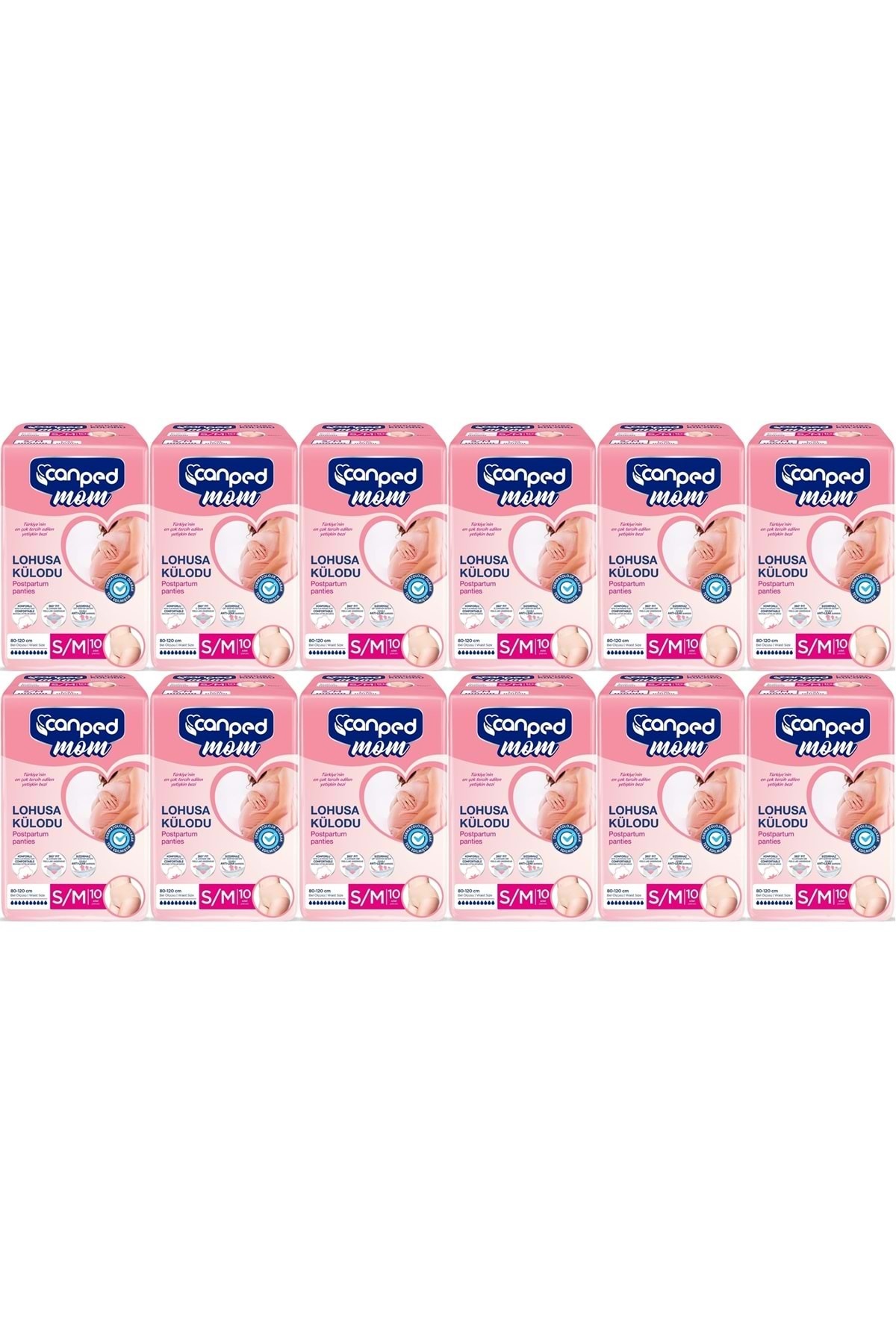 Canped Mom Lohusa Külodu - Külot Bez S - Small - Küçük / M - Medium - Orta 120 Adet (12PK*10)