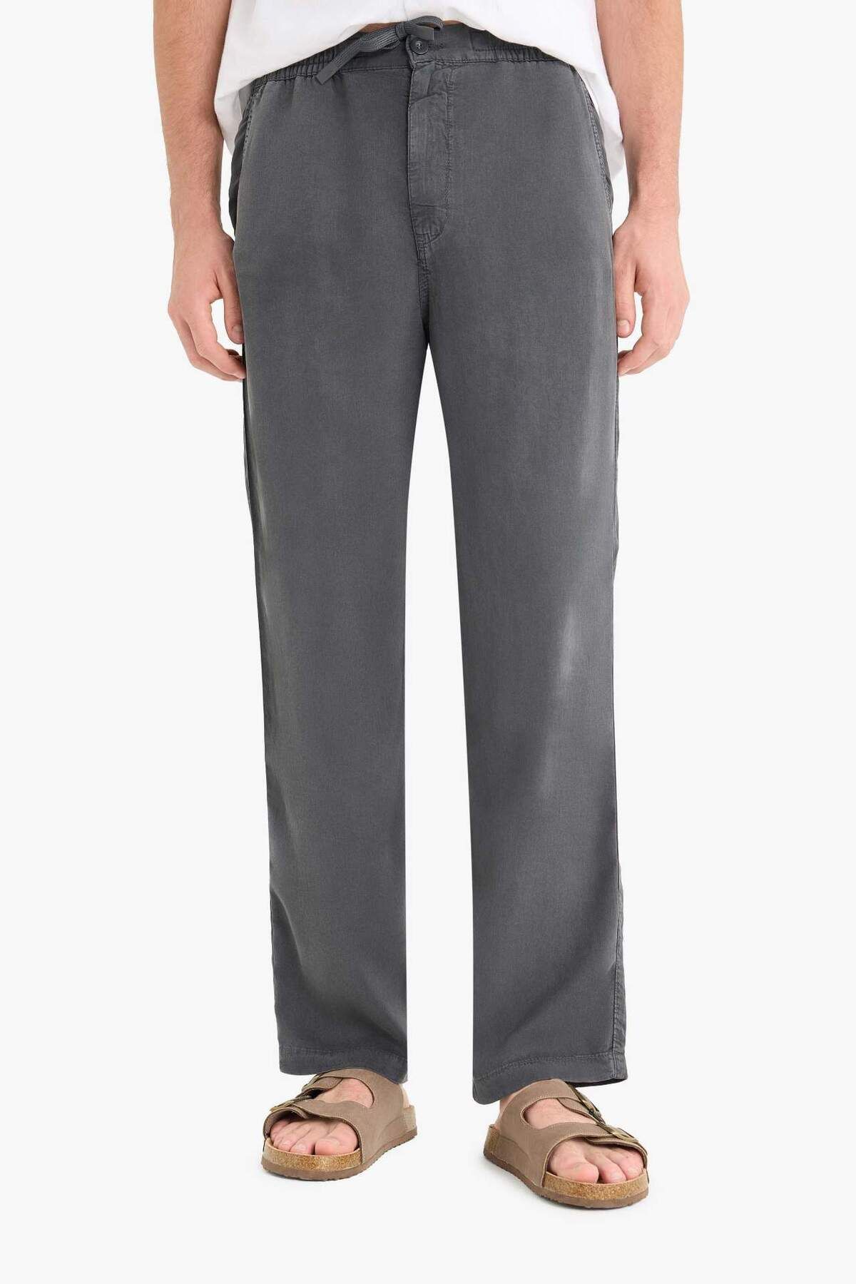 DeFacto Bol Rahat Kesim Wide Leg Üç Cepli Geniş Paça Yazlık Pantolon F1162AX25SM
