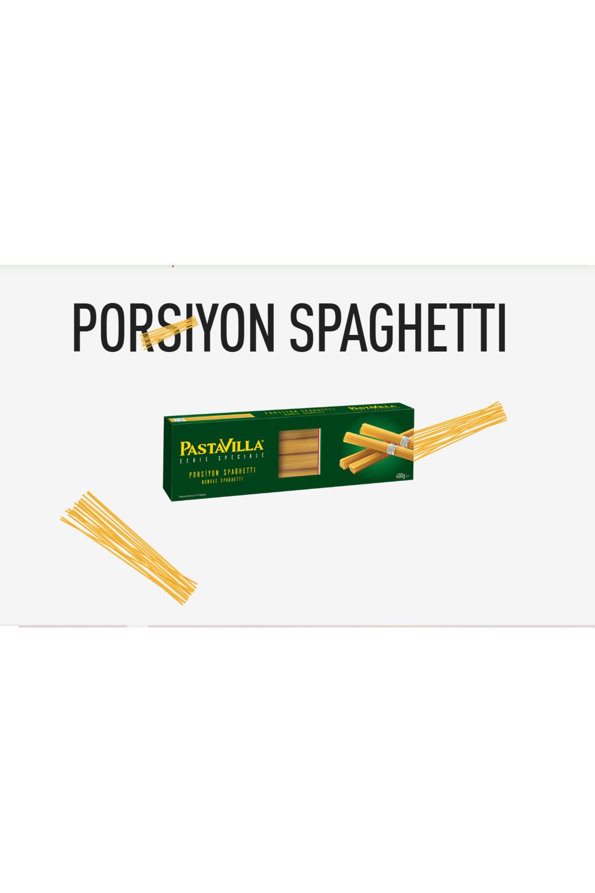 Pastavilla Porsiyon Spaghetti Makarna 400gr