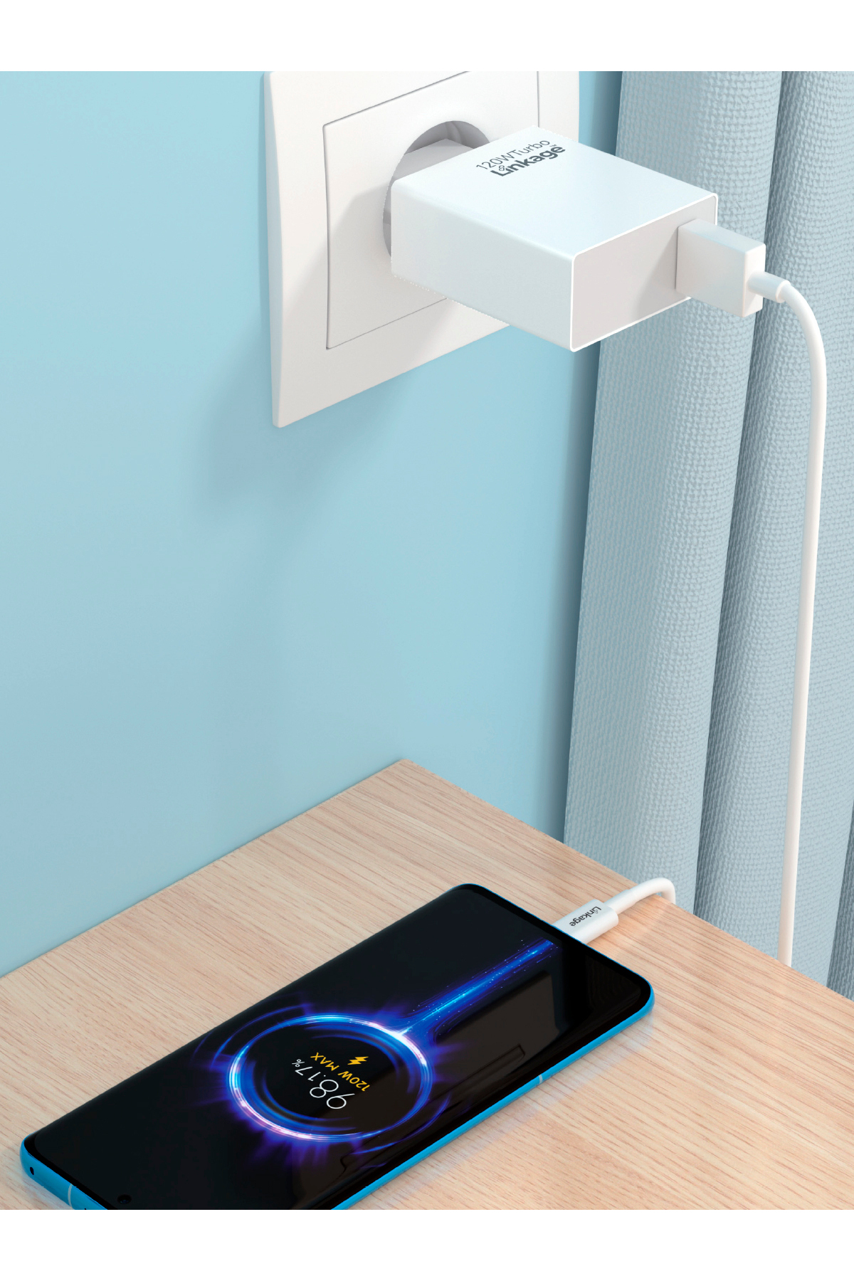 12WL 120W Turbo Hızlı Şarj Adaptörü + 1m USB-A to Type-C Kablo | Tek Port | Ev & Seyahat Tip