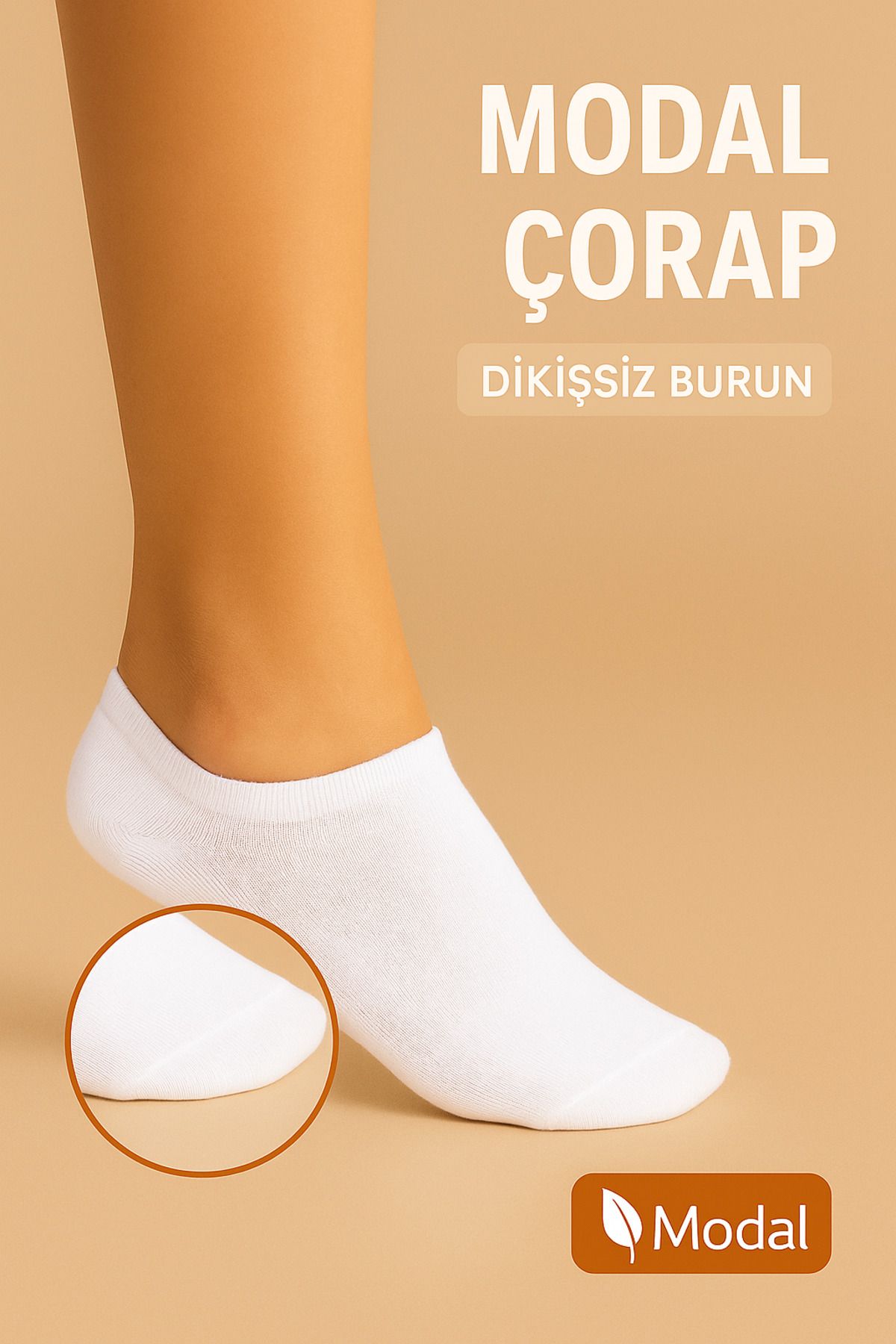 SADIK ÇORAPLARI Kadın Sneacker's Çorap Modal Dikişsiz Burun 8'Çift