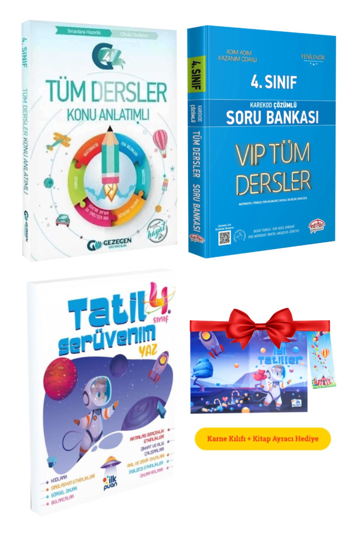 Gezegen Yayıncılık 4. Sınıf Tüm Dersler Konu Anlatımı+ Tüm Dersler Soru Bankası+ Tatil Serüvenim Yaz Tatil Kitabı
