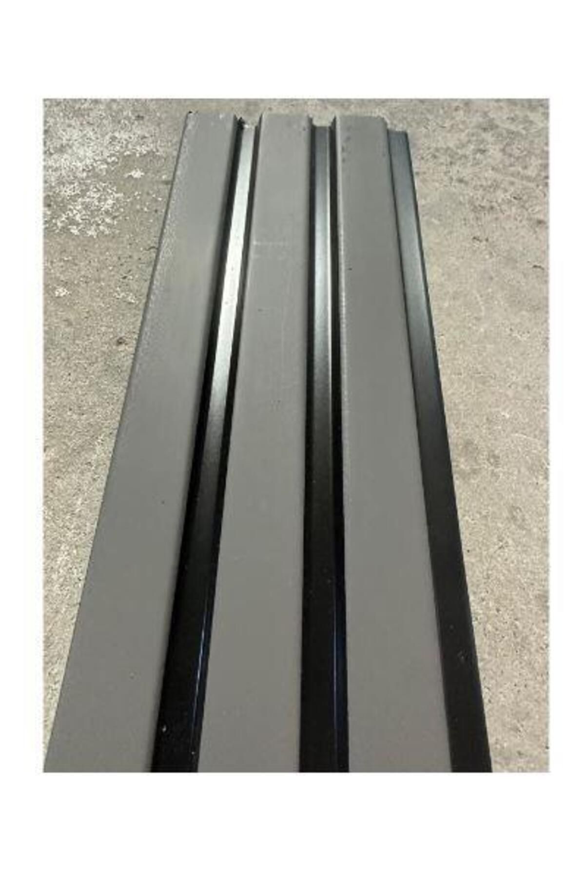 DEKORANLA Koyu Gri Çift Renk PVC Duvar Lambiri Panel, Ofis ve Salon Dekorasyonu İçin