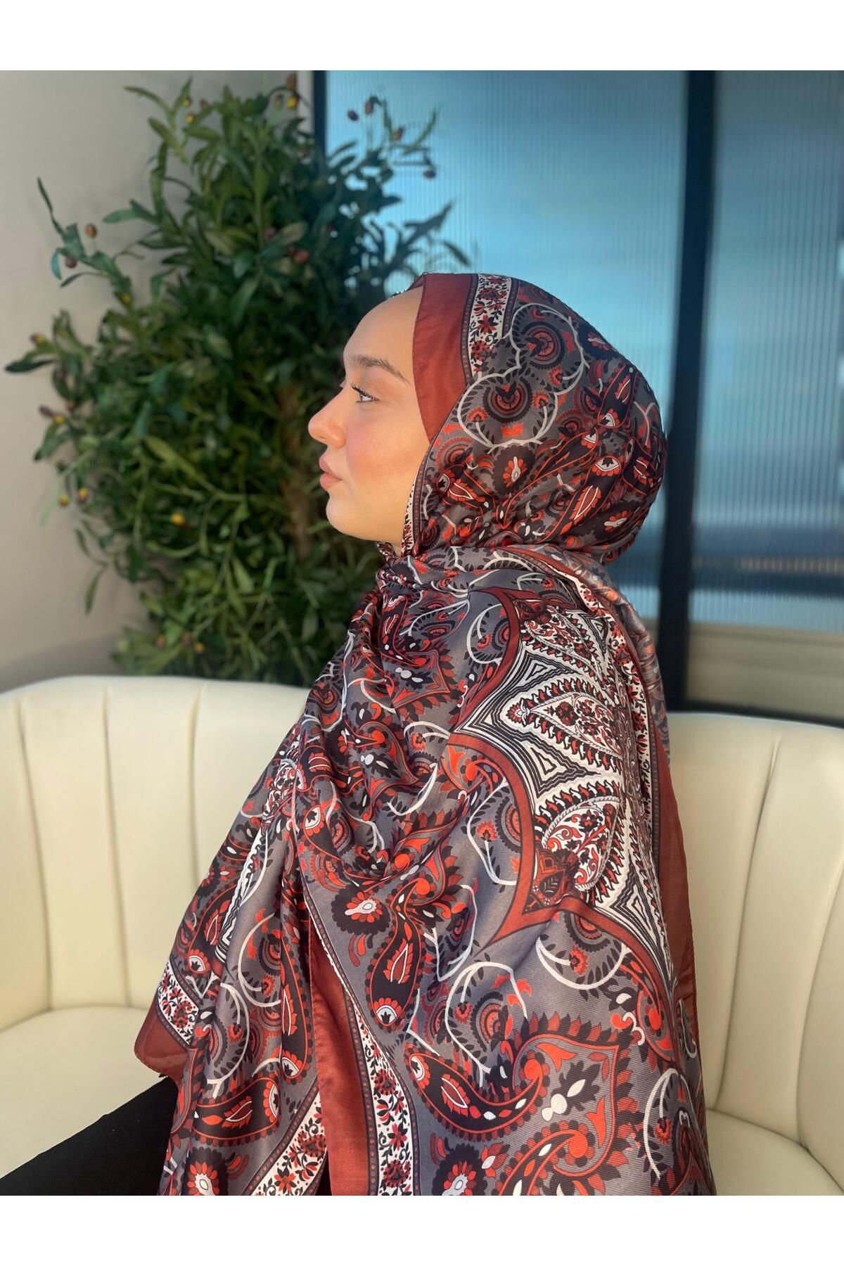 Oxygen Scarfs Etro Buta Desenli Pamuk Soft Şal - 377350