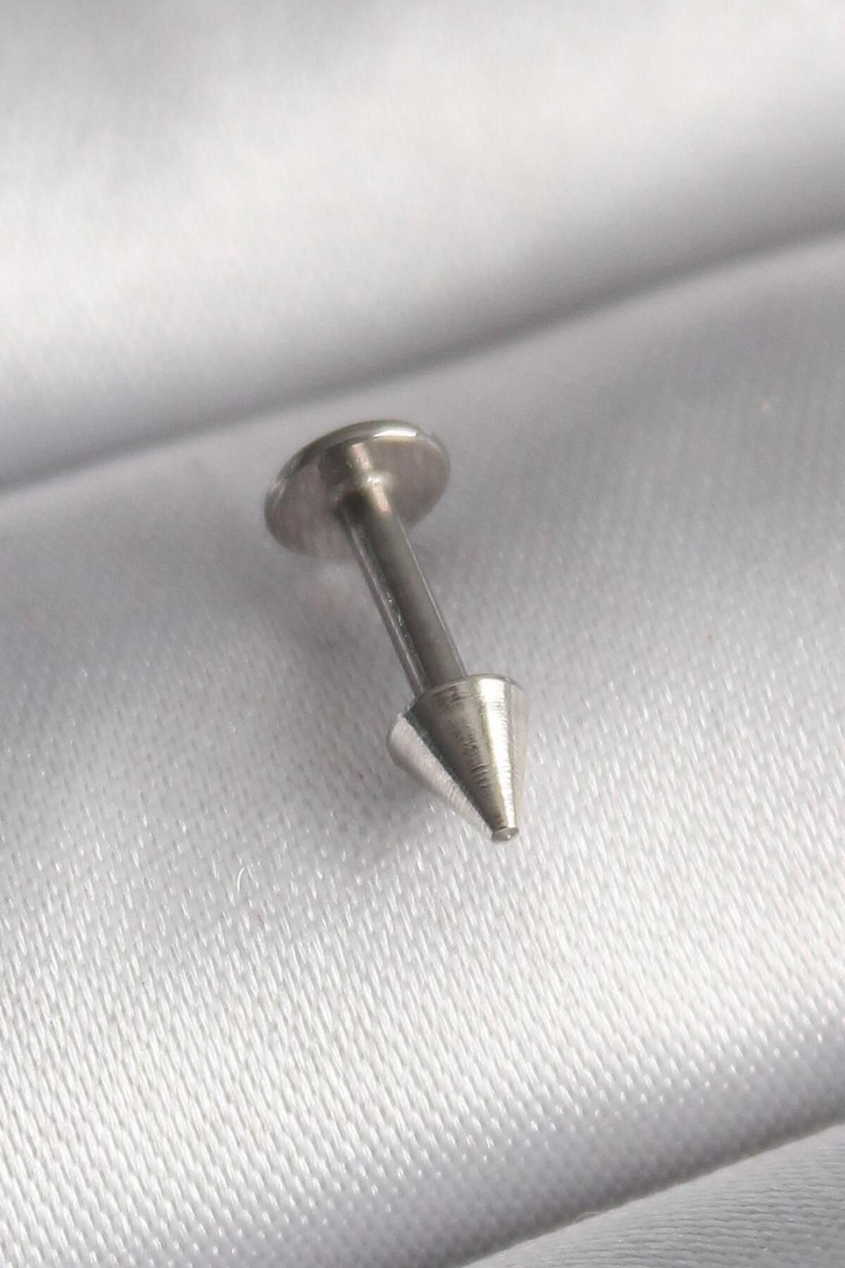 AfraBeauty 316L Çelik Gümüş Renk Çivi Model Piercing